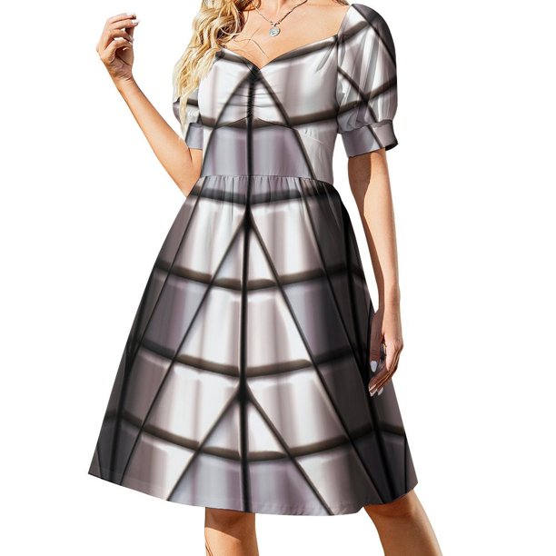 Superhéroes - Vestido plateado de manga corta, elegante vestido de novia para invitada, traje de verano para mujer, elegante vestido de fiesta para mujer