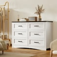 thumbnail image 3 of Asofer 6 Drawer Dresser, Chest of Drawers for Bedroom with Metal Handle, for Living Room, Cloakroom, Black countertop, 3 of 5