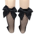 thumbnail image 2 of Faithtur Femmes Filles Chaussettes Résille, Bas de Mode Bas de Bas de Mode en Maille de Genou avec Noeud en Satin, 2 of 5