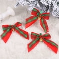thumbnail image 4 of sruoe Christmas Tree Bows Ribbon, Christmas Tree Decorations Indoor, Xmas Tree Bowknot Ornaments, Wreath, Sequined Bow, Hanging Christmas Tree Topper for Wedding Holiday Party Decoration, Multicolor, 4 of 5