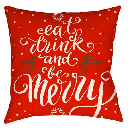 Mainstays Christmas Words Toss Pillow