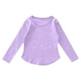 thumbnail image 2 of Girls Shirts Size 11-12 Girls Shirt Girls Long Sleeve Shirts Kids Arc Hem Side Slit Soft Tunic Tops T Shirts 1426, 2 of 6