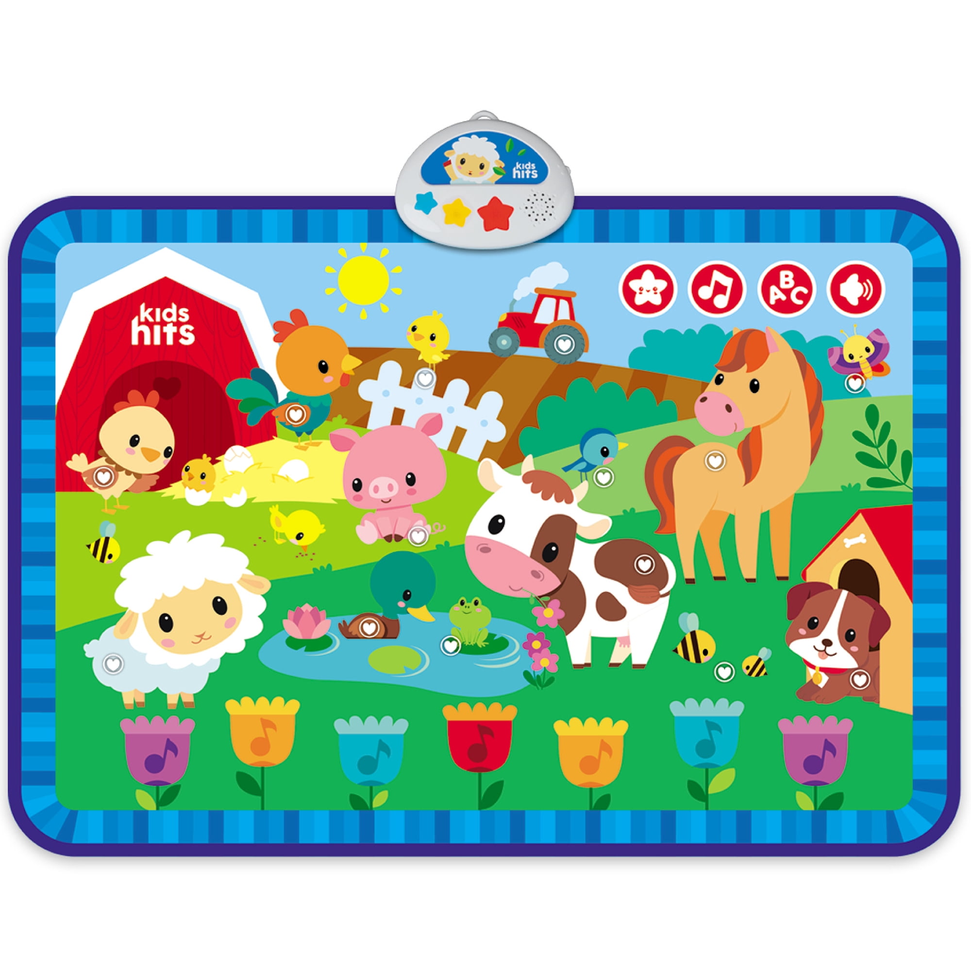 Kids Hits: Light & Sound Mat - Noisy Farm - Musical Activity Floor Pad, Sensory Toy, Animals-Songs-Piano Notes, Touch-Listen-Learn, Baby-Toddlers 8Mo+