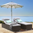 thumbnail image 7 of 3 PCS Patio Chaise Lounge Outdoor Lounge Chair Patio Reclining Chair with Coffee Table Cushion&Pillow 5 Angle Adjustment PE Rattan Chair for Courtyards Poolside Garden (Gray), 7 of 7