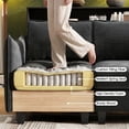 thumbnail image 6 of BedLuxury 112" Modular Sectional Sofa with 2 Moveable Storage Ottoman, Cloud Couch Seats 6, Modern Living Room Furniture, Chenille Black, 6 of 12