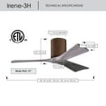 thumbnail image 6 of Matthews Fan Company IR3H-WN-BW-52 Irene 52" Walnut Hugger Ceiling Fan with 3 Barn Wood Blades, Remote and Wall Control, Indoor/Outdoor Damp Rated, 6 of 6