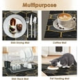 thumbnail image 3 of Coffee Mat for Countertops, Marble Hexagon Black Gold Dish Drying Mat 2 Pcs for Kitchen Coffee Bar Accessories, Coffee Maker Espresso Machine Dish Rack Hide Stain Rubber Backed 12x19In, 3 of 6