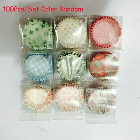 Paper Cupcake Liners Standard Baking Cups Muffin Wrappers For Wedding Birthday,100PCS Lovely Cupcake Cake Paper Cup Baking MULTICOLOR