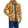 thumbnail image 2 of Honeii Pumpkins And Sunflowers Print Hoodies for Men, Pullover & Full Zip, Breathable Zip up Hoodie, Sweatshirt-Small, 2 of 5