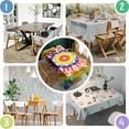 thumbnail image 5 of Tie Dye Rainbow Concentric Circles Pattern Rectangle Tablecloth 60"x102",Waterproof Polyester Rectangle Table Cloth, Wipeable Spillproof Polyester Tablecloth for Dining, Camping, Indoor and Outdoor, 5 of 6