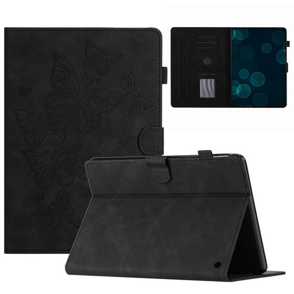 TECH CIRCLE Case for Fire HD 10 & Fire HD 10 Plus (11th Generation, 2021) Tablet 10.1" - Magnetic Folio Cute Case with Auto Sleep Wake /Card Holder /Adjustable Viewing Stand Angles (Butterfly Black)