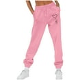 thumbnail image 2 of Wlynlyn Womens Sweatpants High Waisted Cinch Bottom Heart Printed Workout Gym Athletic Joggers with Pockets, 2 of 5