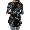 thumbnail image 2 of PATLOLLAV T-Shirt for Women 2022,Women's Loose Long Sleeve Print Tunic Tops Lace Panel Pleated T-Shirts Blouses, 2 of 6