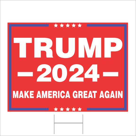 Trump 2024 Make America Great Again 12" x 18" Red Yard Sign