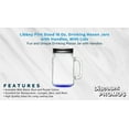 thumbnail image 2 of 10 Libbey Handle Mason Jars with Lids Set, 16 oz. - Traditional style, Drinking, Glassware - Blue, 2 of 5