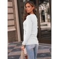thumbnail image 4 of FUNING Womens Long Sleeve Shirts Pleated Crew Neck Casual Fall Fashion Tops Loose Fit Lightweight Girls Outfits Clothes, 4 of 6