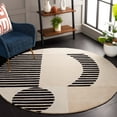 thumbnail image 2 of SAFAVIEH Chatham Jolanta Abstract Area Rug, Ivory/Black, 6' x 6' Round, 2 of 7