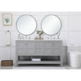 thumbnail image 6 of Elegant Decor Theo 60" Steel and Solid Wood Single Bathroom Vanity in Gray, 6 of 8