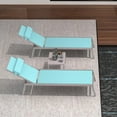 thumbnail image 4 of Domi Patio Chaise Lounge Set of 3,Aluminum Adjustable Pool Lounge Chairs with Side Table,Sunbathing Lounger for Deck Lawn Patio Backyard,Textilene - Turquoise Blue, 4 of 8