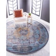 thumbnail image 1 of Unique Loom 3139713 5 Pi 5 Po x 5 Pi 5 Po Tapis Rond Raul Baracoa&44; Bleu, 1 of 2