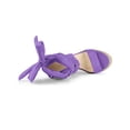 thumbnail image 4 of BLISSFUL STEP Sandales pour Femmes en Faux Suède à Plateforme Compensée à Lacets à Bout Ouvert Violet 8,5, 4 of 7