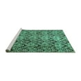 thumbnail image 2 of Ahgly Company Machine Washable Indoor Square Abstract Turquoise Blue Modern Area Rugs, 6' Square, 2 of 4