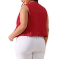 thumbnail image 4 of DARING DIVA Women's Plus Size Lined Button Down Vest 1X Red, 4 of 6