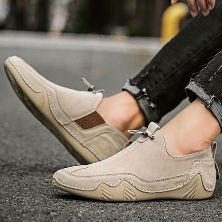 

Cathalem Mens Rubber Mud Boots Men s Shoes Fashion Casual Elastic Belt Leather Shoes Sports Casual Shoes Camouflage Rubber Boots Khaki 8.5