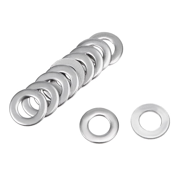 300Pcs 10mm x 5.5mm x 0.8mm 304 Stainless Steel Flat Washer for Screw Bolt