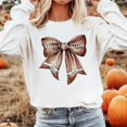 thumbnail image 2 of Football Coquette Bow Sweatshirt for Women and Teens Trendy Game Day Football Ribbon Pullover White Sweatshirt Adult Medium, 2 of 4