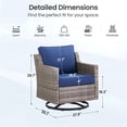 thumbnail image 2 of Gymojoy Outdoor Wicker Swivel Rocker Patio Rocking Chairs Set of 2 with Blue Cushions, 2 of 9