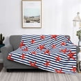thumbnail image 2 of Fotbe Starfish Navy Blue Stripe Manta de Franela con Estampado, Manta Ultrasuave para Cama, Sofá, Auto, Hipoalergénica y Antibolitas-50"x40", 2 of 6