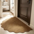 thumbnail image 6 of Scalloped Jute Look Rug, Textured Pineapple Weave Entryway Mat, Non Slip Indoor Doormat For Home, Mudroom Absorbent Wipe Pad, Boho Farmhouse Floor Covering, 6 of 6