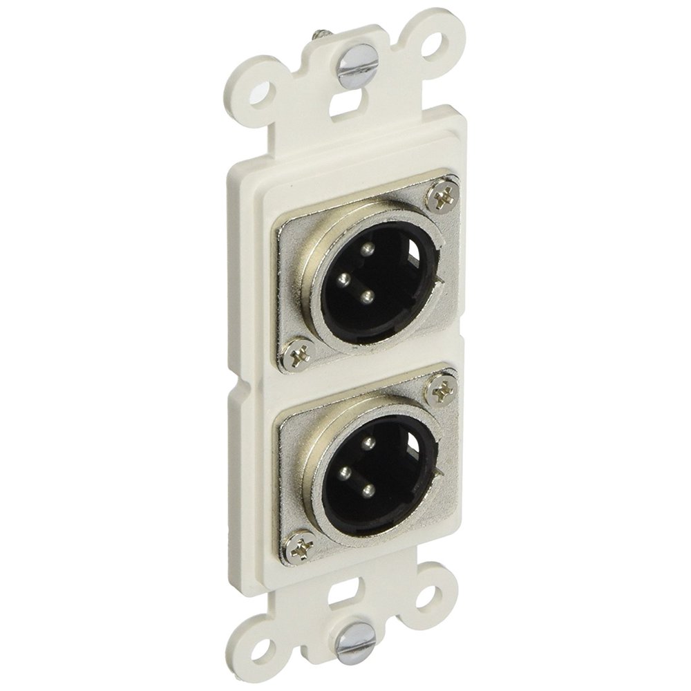 Decora Wall Plate Insert Dual XLR Male to Solder Type , White (3012006), Connection 2 XLR Male