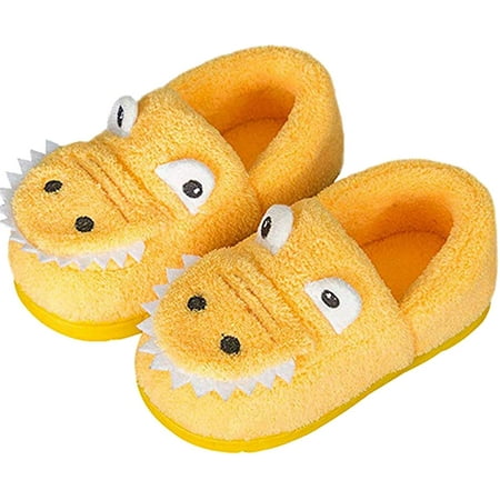 

Girls Boys Home Slippers Warm Dinosaur House Slippers For Toddler Fur Lined Winter Indoor shoes