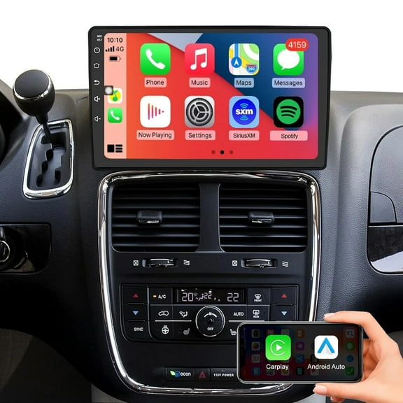 Gsuatey Car Radio for Dodge Grand Caravan 2008-2020, 10.1 inch Android 13 Touch Screen Carplay/Android Auto/Mirror Link/SWC/FM/Bluetooth/WiFi AHD Backup Camera