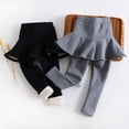 thumbnail image 5 of 12M-10T Little Girls Winter Warm Thicken Fleece Leggings Tights Skinny Pants, Uccdo Toddler Girl Solid Color Culottes Pantskirt Scooters, 5 of 7