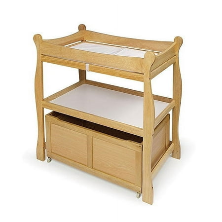 Badger Basket Natural Changing Table With Lower Cart