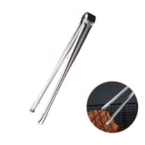 FACEGA Metal Tongs,Serration Style Claw 304 Stainless Steel Cooking Tongs,U Shape Handle 7.5" Kitchen Tongs,For Bbq, Buffet, Bartending,Silver