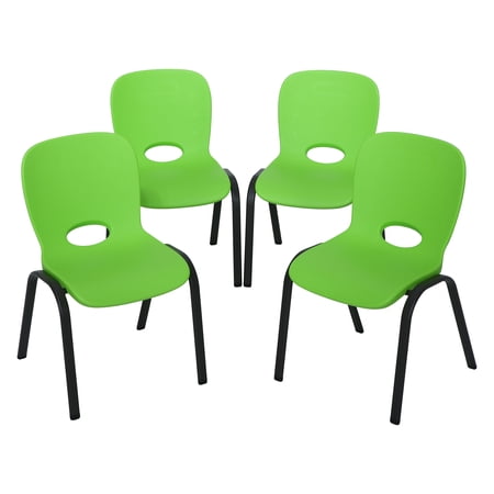 Lifetime 80473 Green Stacking Children's Chair - 4/Pack