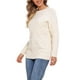 thumbnail image 4 of SUÉTER DE PUNTO TRENZADO INSPIRADOR CHIC PARA MUJER CON CUELLO REDONDO, MANGA LARGA, ESTILO CASUAL Y HOLGADO TALLA XS BEIGE, 4 of 6