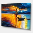 thumbnail image 3 of Designart ' Little Boat By Lighthouse During Evening Glow ' Nautical & Coastal Canvas Wall Art Print, 3 of 4