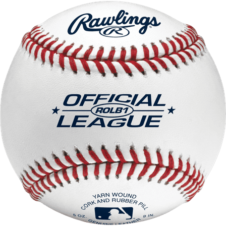 Rawlings | Official League Baseballs | Competition Grade | ROLB1 | Youth/14U | Game/Practice Use | 12 Count, White