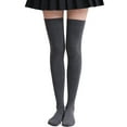 thumbnail image 2 of D-GROEE 1 Pair Extra Long Solid Color Thigh High Socks Over the Knee High Boot Stockings Nylon Leg Warmers, 2 of 8