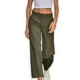 thumbnail image 6 of Weiqiqre Work Pants Women, Wide Leg Capri Pants Work Cropped Pants Casual Summer Capris High Waisted Crop Palazzo, 6 of 9