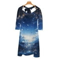 thumbnail image 6 of Mystic Night Sky with Fish And Stars-1 Women's Fall Dresses Casual Loose Flowy Swing Shift Dress, 6 of 9