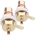 thumbnail image 4 of Pawsdot 2Pcs Red Rca Panel Mount Adapter Gold Plated Audio Connector, 4 of 5
