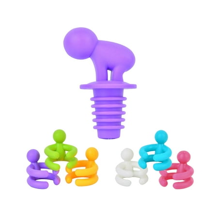 

Wine Bottle Stopper 7pcs Wine Stopper and Glass Markers Set Plastic Bottle Stoppers Wine Identifier for Bar Home Party (Random Color)