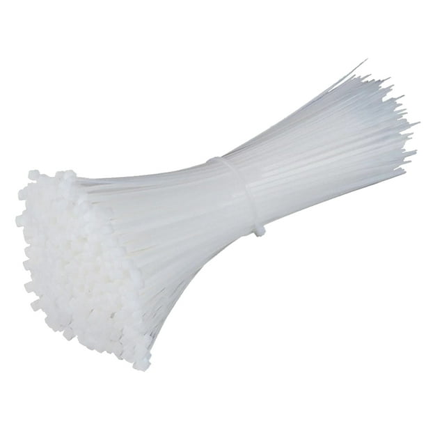 Billuyoard Bridas para cables de 100 Uds., 3x150mm, reutilizables, estándar, autoblocantes, de plástico, con cremallera de alambre de nailon Almacenamiento y organización del hogar Blanco Billuyoard HA2490-02B