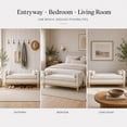 thumbnail image 2 of GOMYHOME Boucle Upholstered Bench with Arms, Solid Wood Frame End of Bed or Entryway Seating, 2 of 5